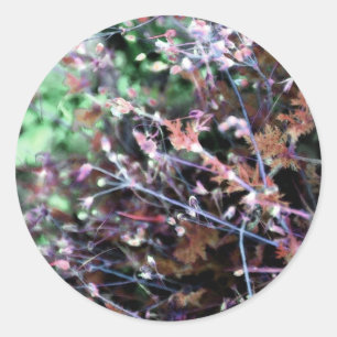 Weeds in Red and Green Classic Round Sticker