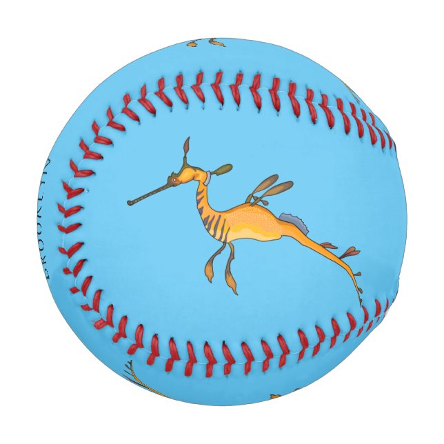 Weedy seadragon cartoon illustration  baseball (Front Left)