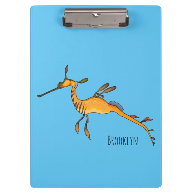 Weedy seadragon cartoon illustration  clipboard (Front)