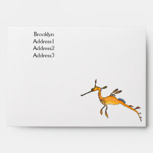 Weedy seadragon cartoon illustration  envelope