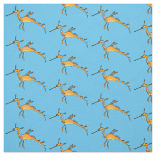 Weedy seadragon cartoon illustration fabric