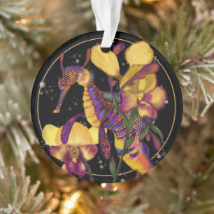 Weedy Seadragon with Orchids Ornament