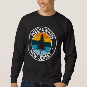 Weehawken New Jersey NJ USA City Pride Retro Sunse Sweatshirt