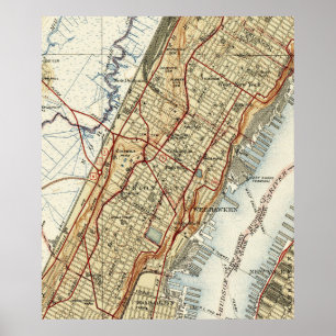 Weehawken, Union City & West New York Map (1935) Poster