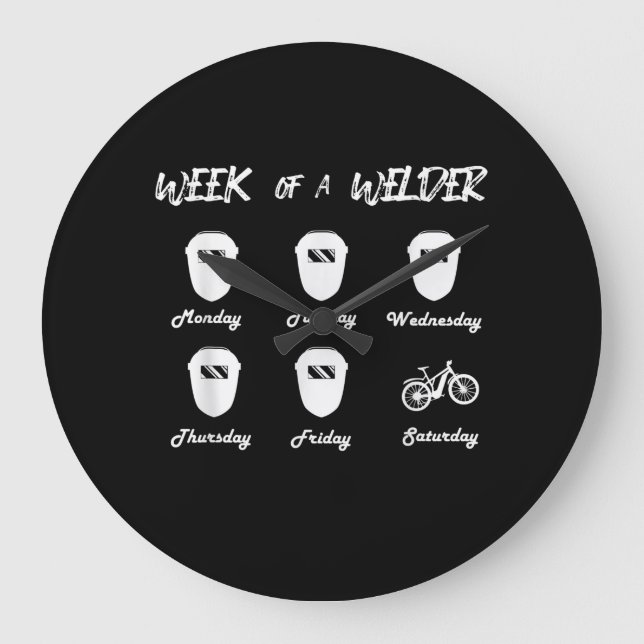 Week of a Bicycle Welder Cycling Locksmith Welding Large Clock (Front)