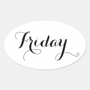 Weekday Stickers: Friday Oval Sticker