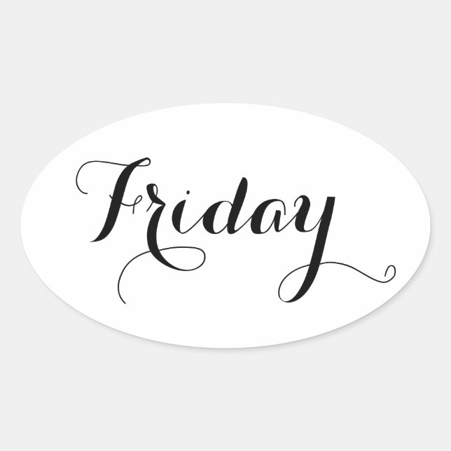 Weekday Stickers: Friday Oval Sticker (Front)