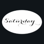 Weekday Stickers: Saturday Oval Sticker<br><div class="desc">Enjoy these weekday Bullet Journal stickers in Esperanto.

Feel free to customise this item using the options.  Peace!</div>