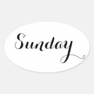Weekday Stickers: Sunday Oval Sticker