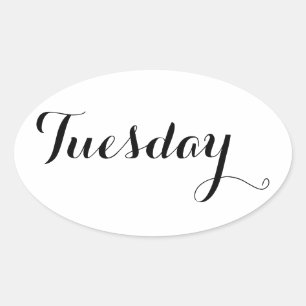 Weekday Stickers: Tuesday Oval Sticker