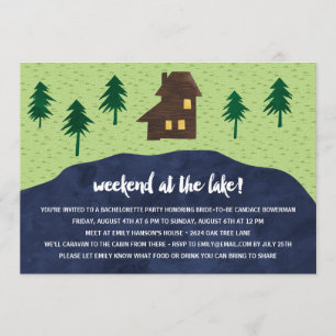 Weekend at the Lake   Rustic Bachelorette Party Invitation