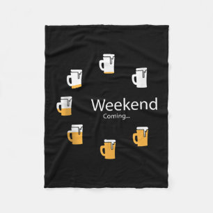 Weekend Beer Count Down Funny Graphic Fleece Blanket