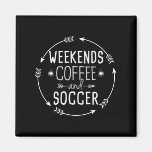 Weekend Coffee Soccer Mum Life Retro Vibes Gift Magnet