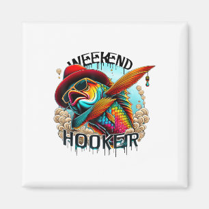 Weekend Colourful Fishing Funny Fishing Magnet