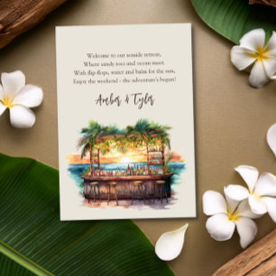 Weekend Destination Beach Wedding Welcome Gift Bag Enclosure Card
