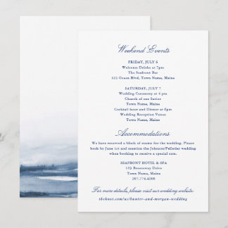 Weekend Events and Accommodations Insert Card