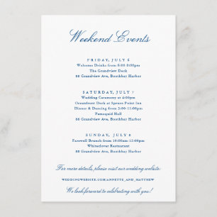 Weekend Events Spruce Point Inn Wedding Enclosure Card