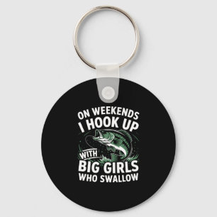Weekend fishing humour fisherman - hook up with bi key ring