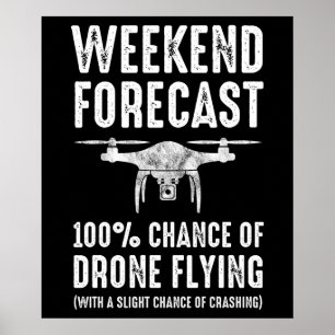 Weekend Forecast - 100% Chance of Drone Flying Poster
