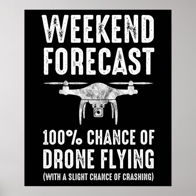 Weekend Forecast - 100% Chance of Drone Flying Poster (Front)