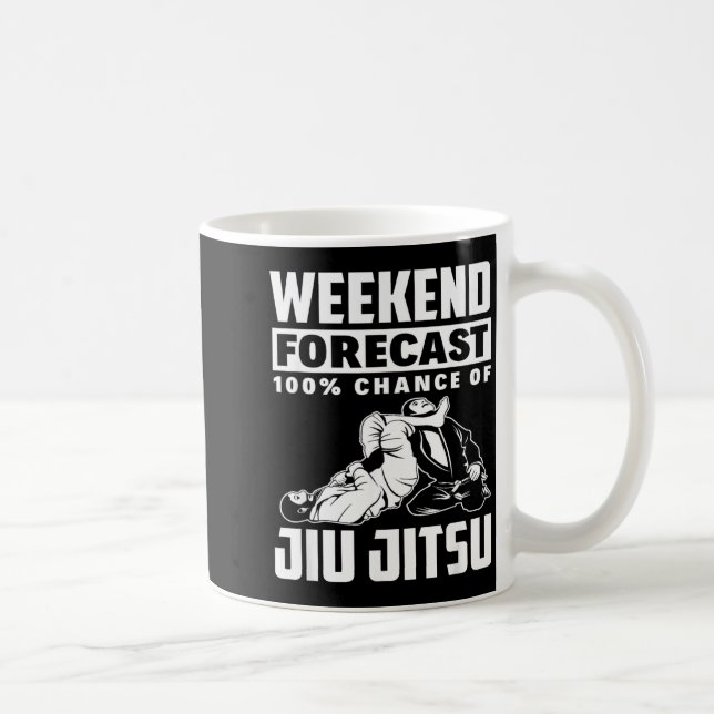 Weekend Forecast 100 Chance Of Jiu Jitsu Coffee Mug (Right)