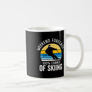 Weekend Forecast 100% Chance Of Skiing Vintage Sun Coffee Mug