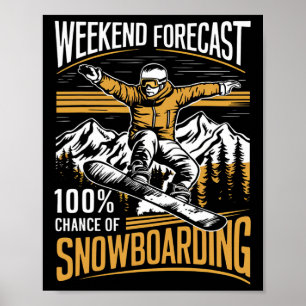 Weekend Forecast 100% Chance Of Snowboarding - Sno Poster