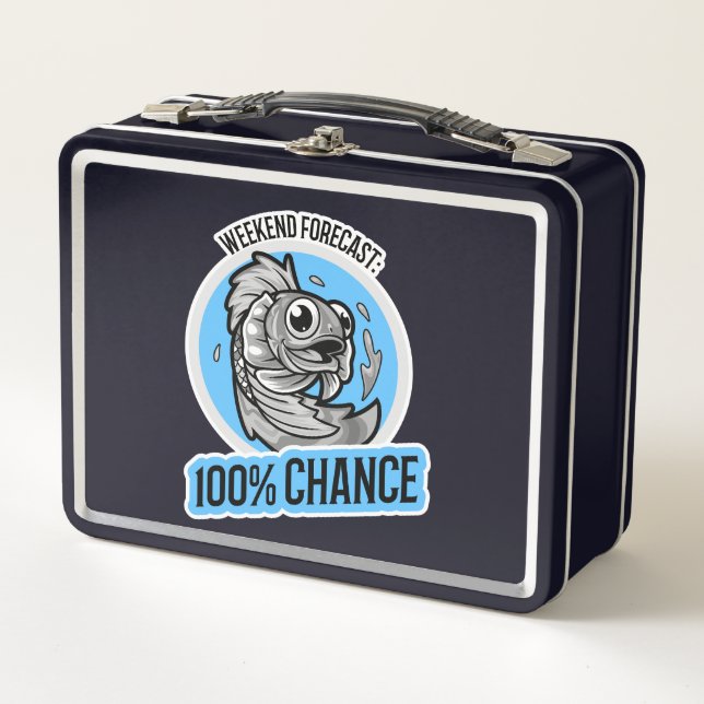 Weekend Forecast 100% Chance T-Shirt Metal Lunch Box (Front)