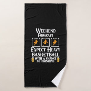 Weekend Forecast Basketball And Beer Bath Towel