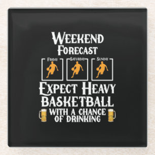 Weekend Forecast Basketball And Beer Glass Coaster