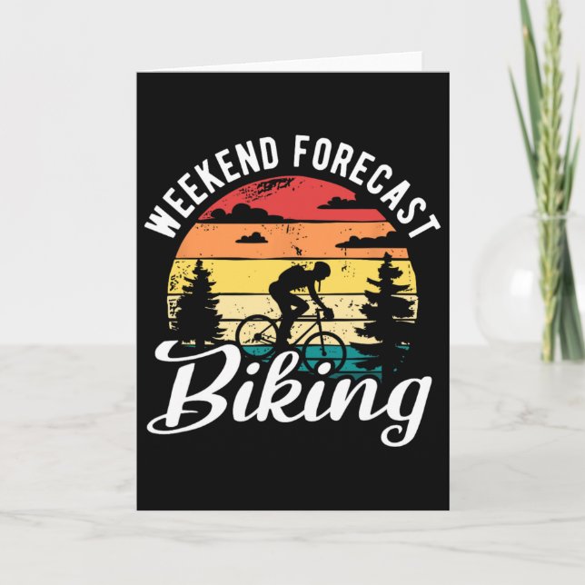 Weekend Forecast Biking Downhill Cycling Mountain  Card (Front)