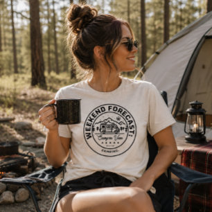Weekend Forecast: Camping Black Minimalist Tri-Blend Shirt