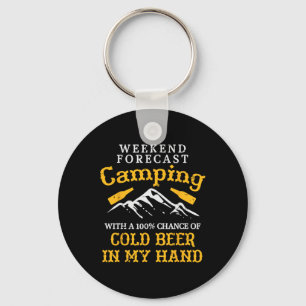 Weekend Forecast Camping Funny Camp Camper Dad Men Key Ring
