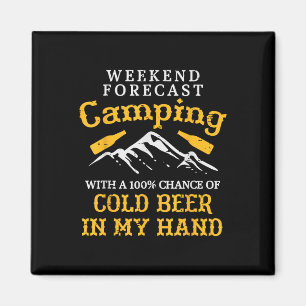 Weekend Forecast Camping Funny Camp Camper Dad Men Magnet