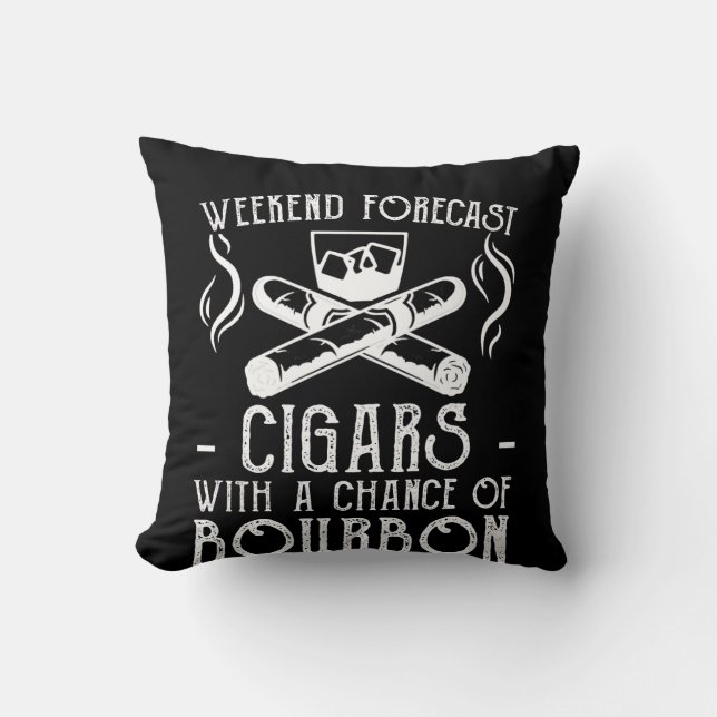 Weekend Forecast Cigars Chance Bourbon Cushion (Front)