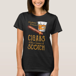 Weekend Forecast Cigars Chance Of Bourbon Fathers T-Shirt