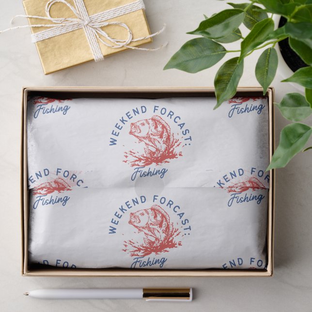 Weekend Forecast: Fishing | Funny Birthday Gift  Tissue Paper (Gift)