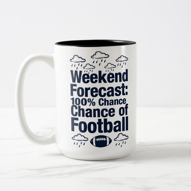 Weekend Forecast: Football Two-Tone Coffee Mug (Left)