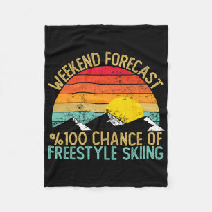 Weekend Forecast Freestyle Skiing Shirts Funny Ret Fleece Blanket