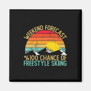 Weekend Forecast Freestyle Skiing Shirts Funny Ret Magnet