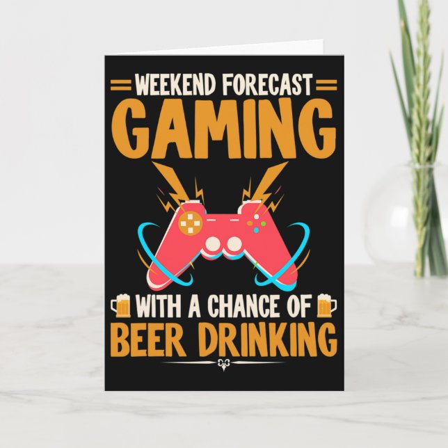 Weekend Forecast Gaming Clothes Computer Video Gam Card (Front)