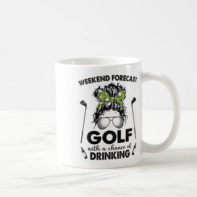 Weekend Forecast Golf With A Chance Of Drinking  Coffee Mug (Right)