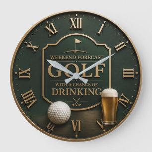 Weekend Forecast Golf with a Chance of Drinking Large Clock