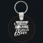 Weekend Forecast Golfing With A Chance Of Beer Gol Key Ring<br><div class="desc">Weekend Forecast Golfing With A Chance Of Beer Golf Golfers</div>
