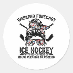 Weekend Forecast Ice Hockey With No Chance Of Classic Round Sticker