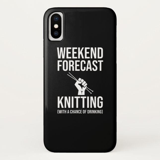 Weekend Forecast - Knitting Case-Mate iPhone Case (Back)