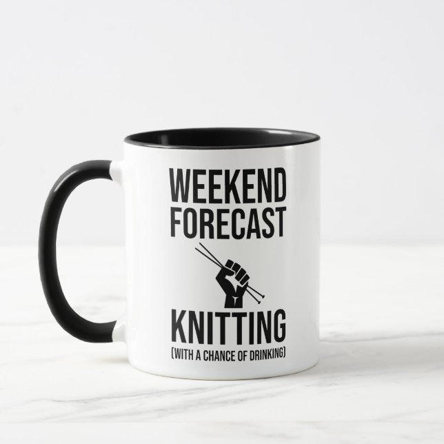 Weekend Forecast - Knitting Mug (Left)