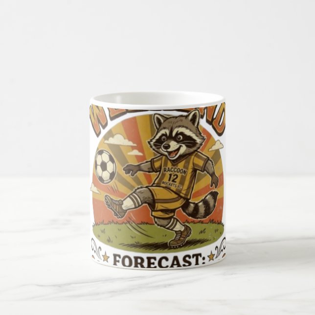 Weekend Forecast Soccer And Naps Funny Racoon Coffee Mug (Center)
