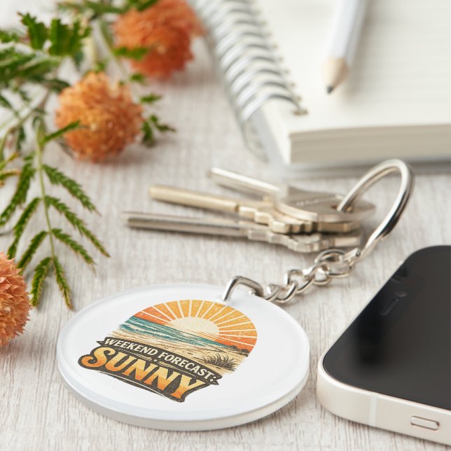 Weekend Forecast Sunny Key Ring (Front Right)
