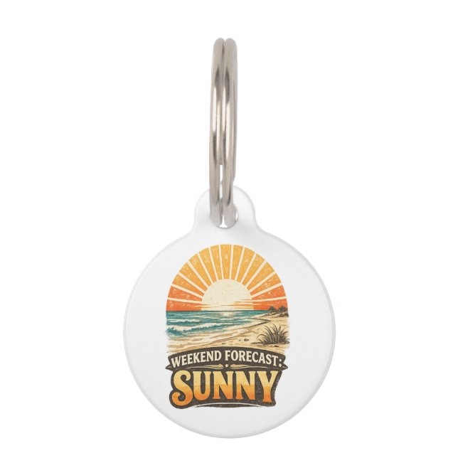Weekend Forecast Sunny Pet Tag (Front)